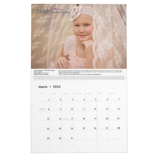 禿げた2018年のJamieの希望は美しいカレンダーです カレンダー (3月 2026)