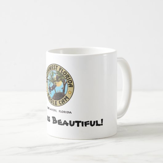 禿げています美しい白頭鷲のコーヒー・マグは コーヒーマグカップ (正面右)