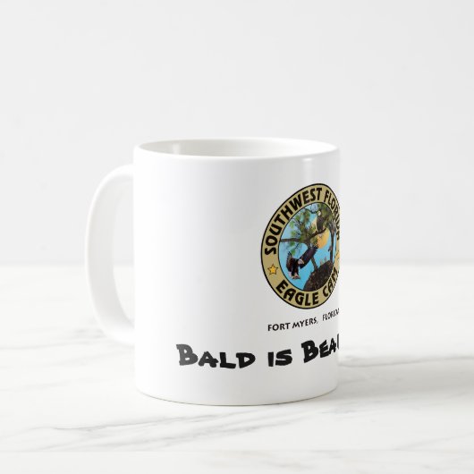 禿げています美しい白頭鷲のコーヒー・マグは コーヒーマグカップ (正面左)