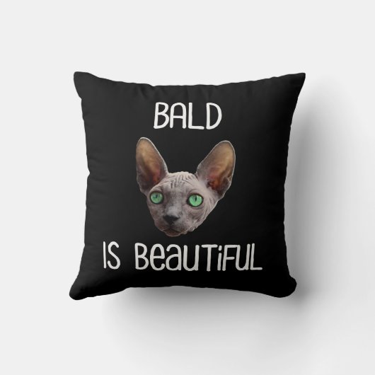 禿げるのが美しい、毛のないスフィンクス猫 クッション (裏面)