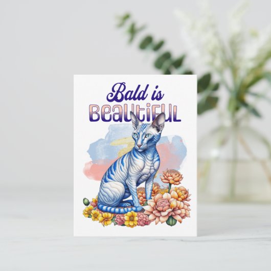 禿げるのが美しい |無毛の猫 ポストカード (スタンド正面)