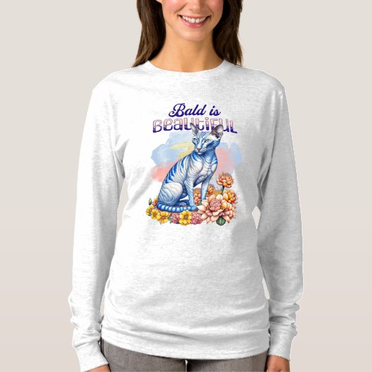 禿げるのが美しい |無毛の猫 Tシャツ (正面)