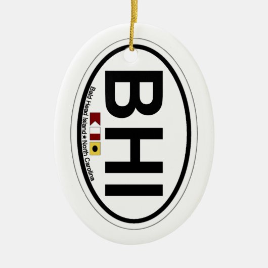 禿げ頭の島 セラミックオーナメント (正面)