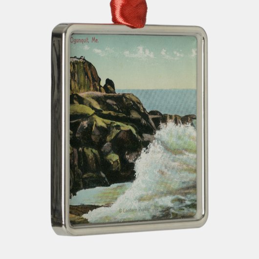 禿げ頭の崖の眺め メタルオーナメント (右)