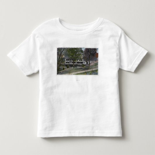 禿げ頭の崖の農場の家の外観 トドラーTシャツ (正面)