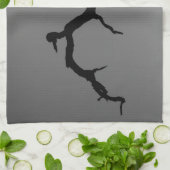 禿頭シルエット キッチンタオル (折り畳み)