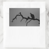 禿頭シルエット 長方形シール (バッグ)