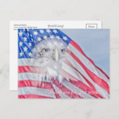 禿鷲とアメリカ国旗 ポストカード (正面/裏面)