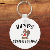 私いけなはカナディアン・ビーバーが大好き キーホルダー (正面)