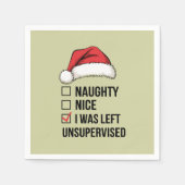 私いけなは監視されていない離れクリスマス スタンダードカクテルナプキン (正面)