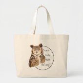 私おもしろいがオトピックフクロウの母だから ラージトートバッグ (正面)