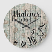 私おもしろいが何であれ退職退職した ラージ壁時計 (正面)