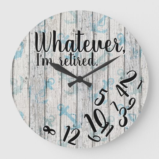 私おもしろいが何であれ退職退職した ラージ壁時計 (正面)