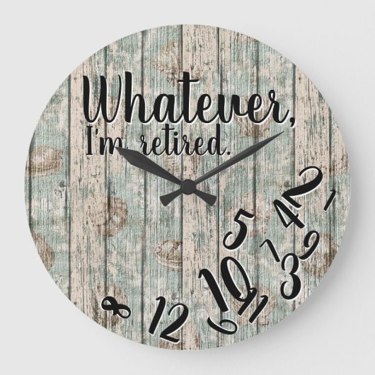 私おもしろいが何であれ退職退職した ラージ壁時計 (正面)