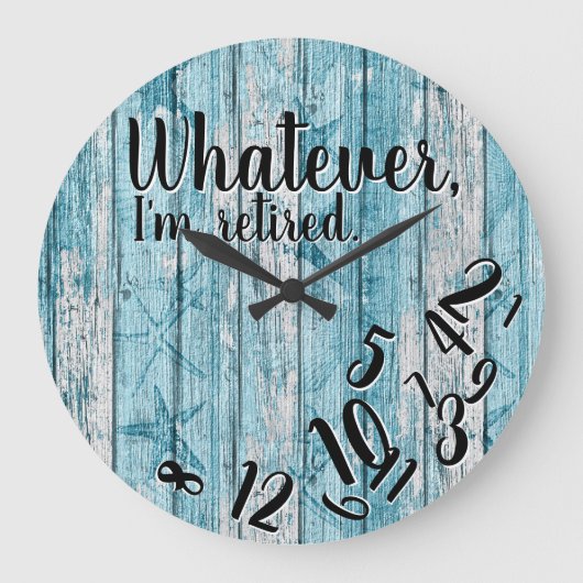 私おもしろいが何であれ退職退職した ラージ壁時計 (正面)