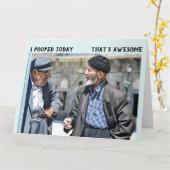 私おもしろいが投げたオヤジ！誕生日グリーティングカード カード (黄色い花)