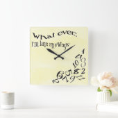 私おもしろいが遅い黄色の水色は何でも スクエア壁時計 (ホーム)