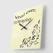 私おもしろいが遅い黄色の水色は何でも スクエア壁時計 (傾斜)