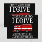 私おもしろいが運転しているのは消防士だ サンキューカード (正面/裏面)