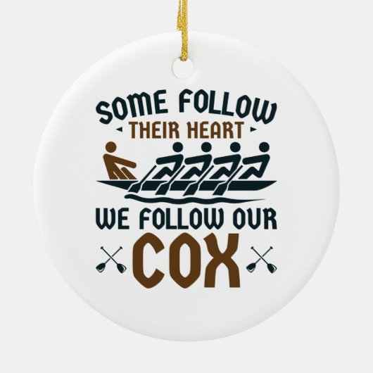 私おもしろいたちのCoxでボートのクルー後を追チームのコックスワイン セラミックオーナメント (裏面)