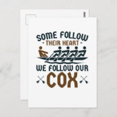 私おもしろいたちのCoxでボートのクルー後を追チームのコックスワイン ポストカード (正面/裏面)