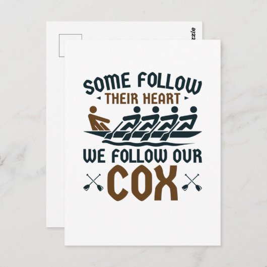 私おもしろいたちのCoxでボートのクルー後を追チームのコックスワイン ポストカード (正面/裏面)