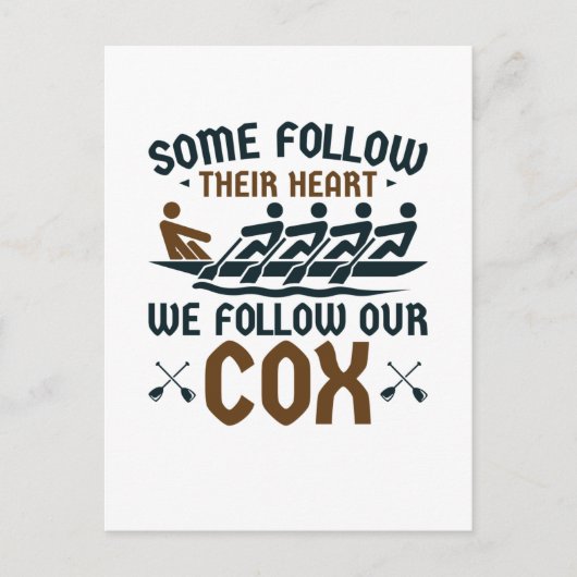 私おもしろいたちのCoxでボートのクルー後を追チームのコックスワイン ポストカード (正面)