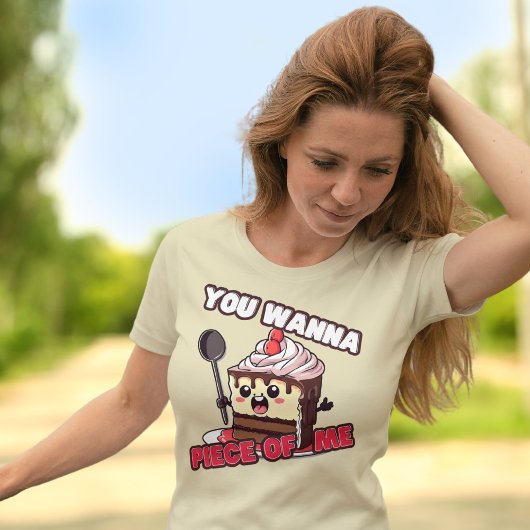 私おもしろいのケーキを食べたい Tシャツ