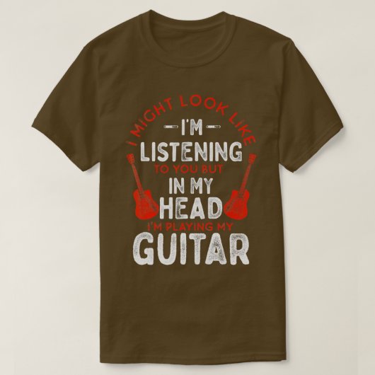 私おもしろいのヴィンタグに見えるギタ聞ー Tシャツ (デザイン正面)