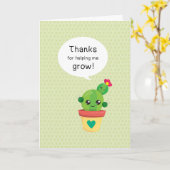 私おもしろいの感謝していキュイ救済サボテン カード (黄色い花)