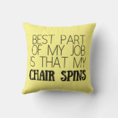 私おもしろいの最高の仕事の枕の皮肉な部分 クッション (裏面)
