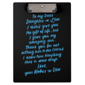 私おもしろいの義理の娘親愛に義理の娘 クリップボード (正面)