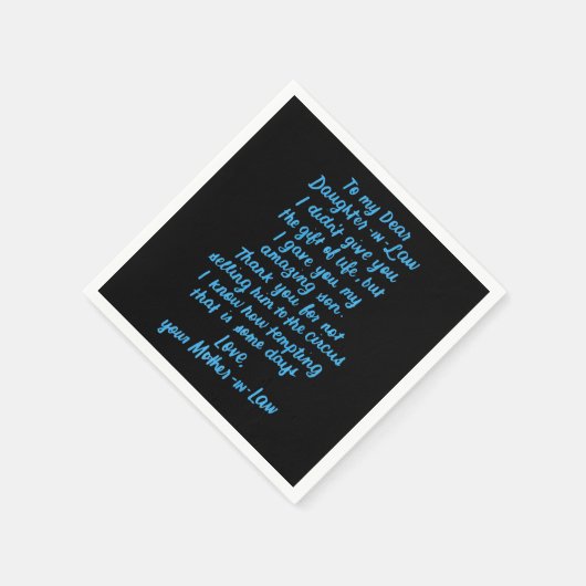 私おもしろいの義理の娘親愛に義理の娘 スタンダードカクテルナプキン (角)