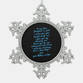 私おもしろいの義理の娘親愛に義理の娘 スノーフレークピューターオーナメント (正面)