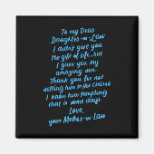 私おもしろいの義理の娘親愛に義理の娘 マグネット (正面)