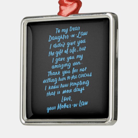私おもしろいの義理の娘親愛に義理の娘 メタルオーナメント (左)