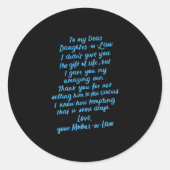 私おもしろいの義理の娘親愛に義理の娘 ラウンドシール (正面)