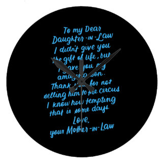 私おもしろいの義理の娘親愛に義理の娘 ラージ壁時計