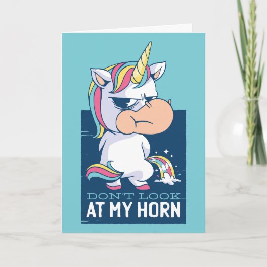 私おもしろいの角を見ないユニコーン カード (正面)