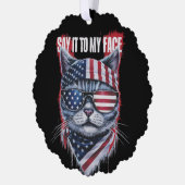 私おもしろいの顔に言おもしろいえ オーナメントカード (左)