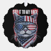 私おもしろいの顔に言おもしろいえ オーナメントカード (裏面)