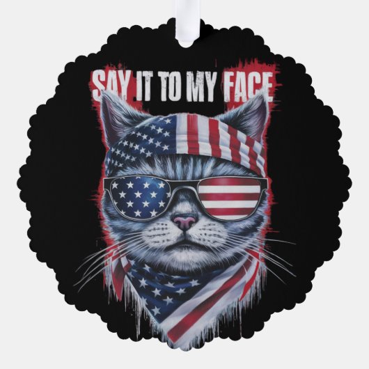 私おもしろいの顔に言おもしろいえ オーナメントカード (裏面)