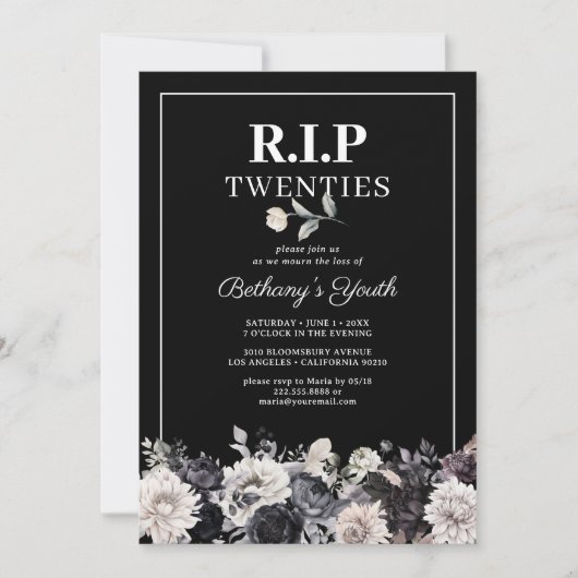 私おもしろいの30歳の誕生日パーティーの死 招待状 (正面)