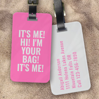 私おもしろいはあなたのバッグレトロY2Kシルバーピンク ラゲッジタグ