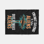 私おもしろいはことわざではないエイリアンデザインだがWa フリースブランケット (正面(横))