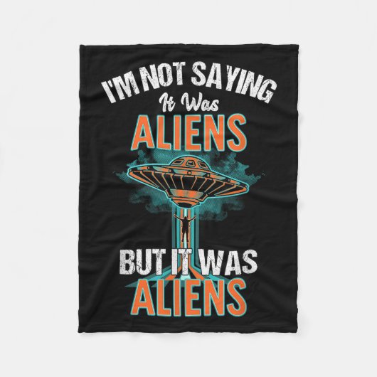 私おもしろいはことわざではないエイリアンデザインだがWa フリースブランケット (正面)