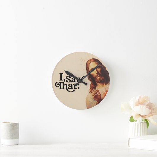 私おもしろいはその芸術を見た | クリスチャンのユーモアの贈り物 ラウンド壁時計 (ホーム)