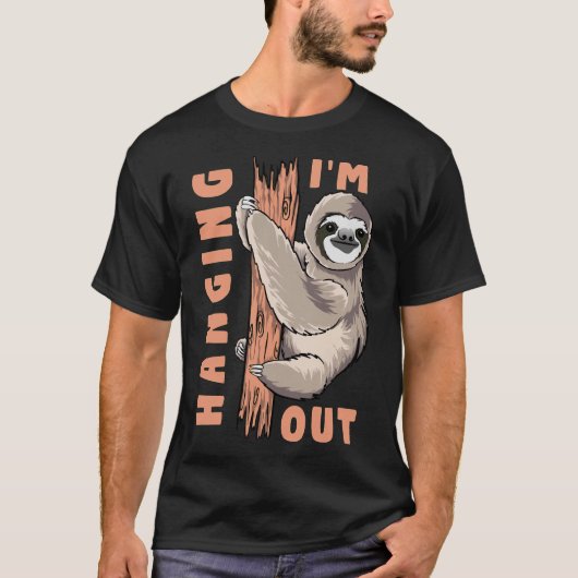 私おもしろいはぶら下がった怠け者 Tシャツ (正面)