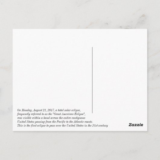 私おもしろいはア生き延びメ素晴らしリカ太陽の食 ポストカード (裏面)