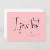 私おもしろいはカルマ引用文のスローガンを見た ポストカード (正面/裏面)